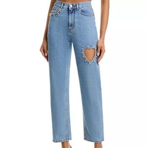 Area crystal heart jeans